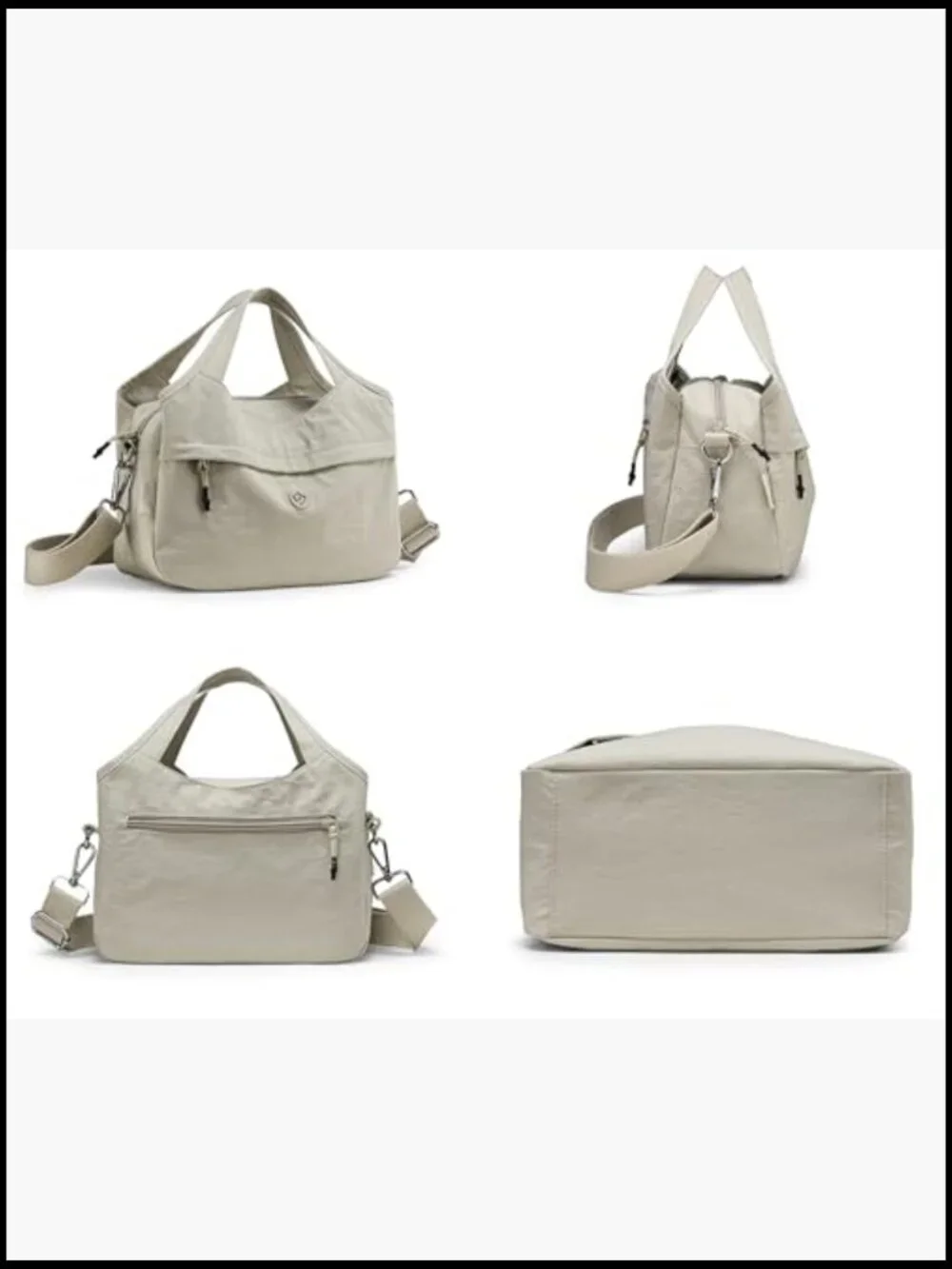 Lightweight Nylon Hobo Bag Crossbody Shoulder Tote Purse Travel Handbag